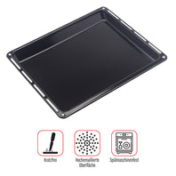 UNIQ DEALZ 445 x 375 x 30 mm und 40mm 3er Set mit 2 Backbleche 2 Tiefe emailliert und 1 Backrost 445x340x25 mm passend für Bauknecht Whirlpool Ignis